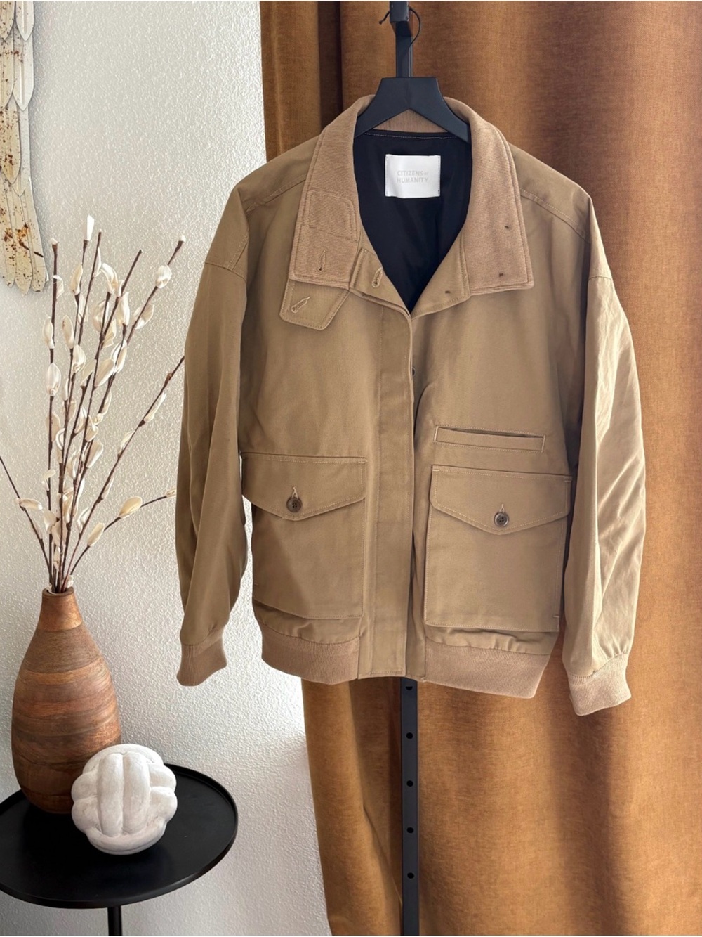 Citizens Of Humanity Tan Khaki Utility Bomber Jacket